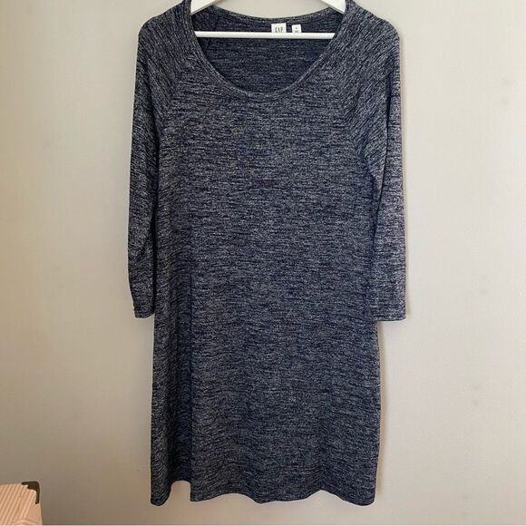GAP Dresses & Skirts - Gap Dress Long Sleeve Marled Black Gray Casual Neutral Comfy